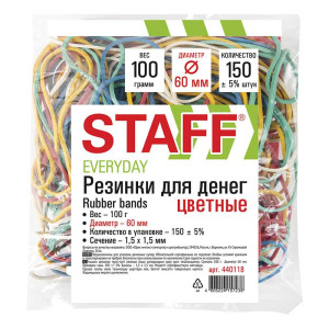 Резинка для банкнот цветная Staff Standard - 60 мм - 100 г