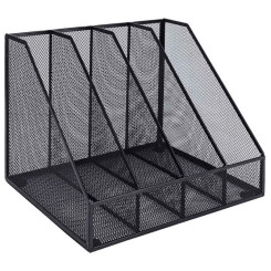 Лоток вертикальный Deli - 4 отделения - Металлический - Черный Лоток вертикальный Deli - 4 отделения - Металлический - Черный