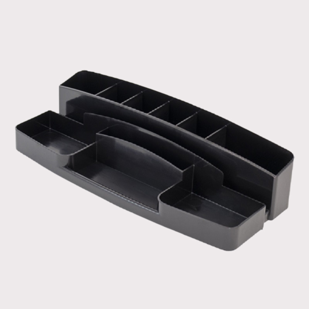 Подставка канцелярская Бизнес-Плюс - 10 отделений - Черная Подставка канцелярская Бизнес-Плюс - 10 отделений - Черная