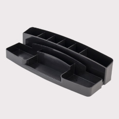 Подставка канцелярская Бизнес-Плюс - 10 отделений - Черная Подставка канцелярская Бизнес-Плюс - 10 отделений - Черная