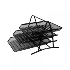 Лоток горизонтальный металлический Deli PB260 - 3 отделения - Черный Лоток горизонтальный металлический Deli PB260 - 3 отделения - Черный