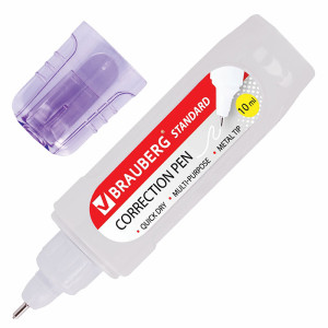 Корректор-ручка Brauberg - 10 мл - Металлический наконечник - 2 шт