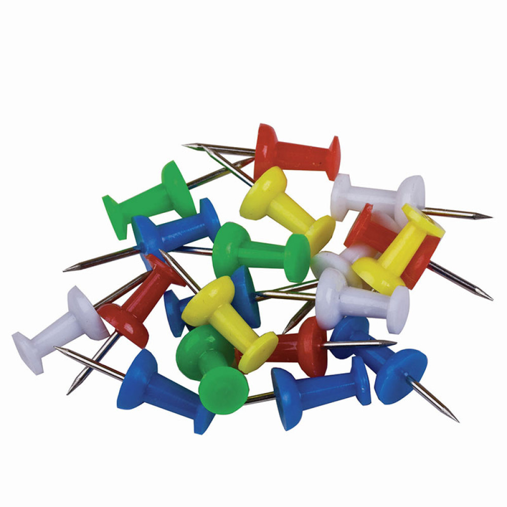 Кнопки-гвоздики цветные Brauberg - 50 штук Кнопки-гвоздики цветные Brauberg - 50 штук
