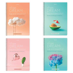 Тетрадь Brauberg Dream - А4 - 80 листов - На спирали - Клетка Тетрадь Brauberg Dream - А4 - 80 листов - На спирали - Клетка