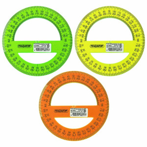 Транспортир пластиковый Пифагор Neon - 12 см - 360 градусов - Ассорти
