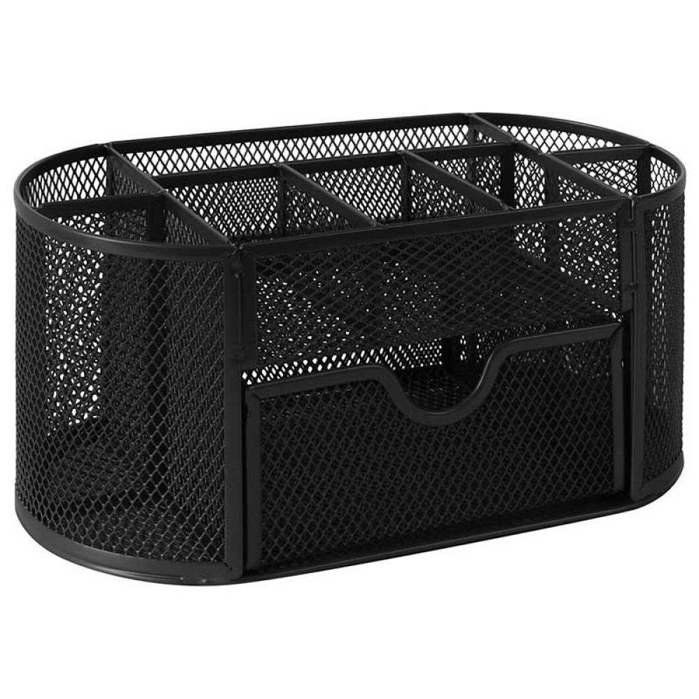 Подставка канцелярская Brauberg Germanium - Металлическая - Черная - 9 отделений Подставка канцелярская Brauberg Germanium - Металлическая - Черная - 9 отделений