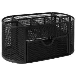 Подставка канцелярская Brauberg Germanium - Металлическая - Черная - 9 отделений Подставка канцелярская Brauberg Germanium - Металлическая - Черная - 9 отделений