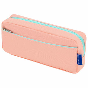 Пенал-косметичка Brauberg Pastel - 210*95*50 мм - 2 отделения - Персиковый