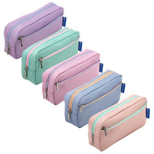 Пенал-косметичка Brauberg Pastel - 210*95*50 мм - 2 отделения - Ассорти