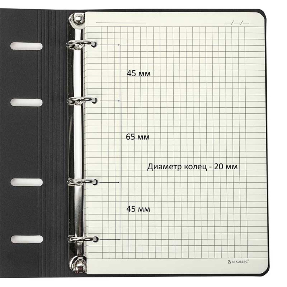 Тетрадь на кольцах Brauberg USA под кожу - А5 - 80 листов Тетрадь на кольцах Brauberg USA под кожу - А5 - 80 листов