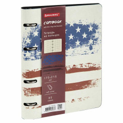 Тетрадь на кольцах Brauberg USA под кожу - А5 - 80 листов Тетрадь на кольцах Brauberg USA под кожу - А5 - 80 листов
