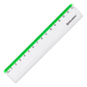 Линейка пластиковая Brauberg Fresh Zone - 15 см - Прозрачная