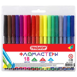 Фломастеры Пифагор - 18 шт