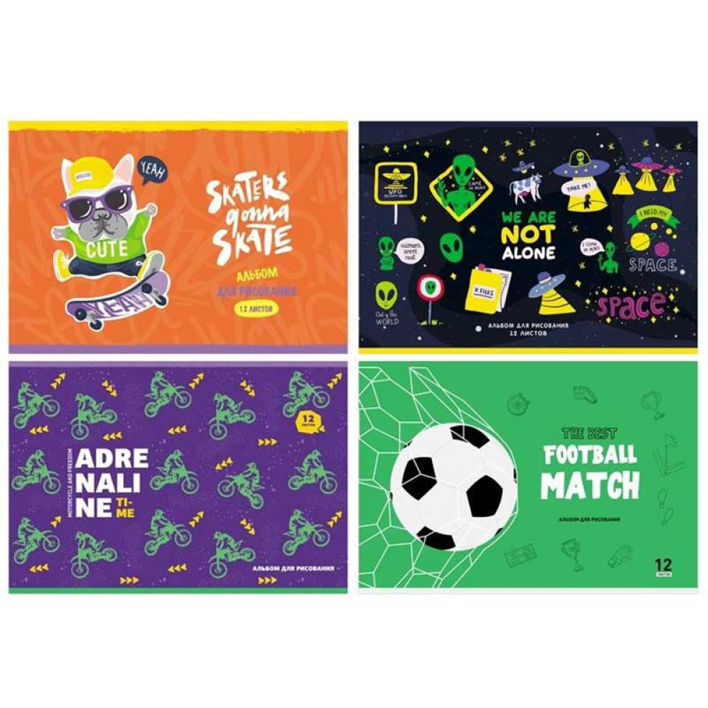 Альбом для рисования BG Мальчики - А4 - 12 листов Альбом для рисования BG Мальчики - А4 - 12 листов