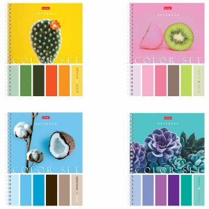 Тетрадь Hatber Color Set - А5 - 80 листов - На спирали - Клетка