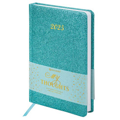 Ежедневник датированный Brauberg Sparkle - 168 листов - А5 - Бирюзовый