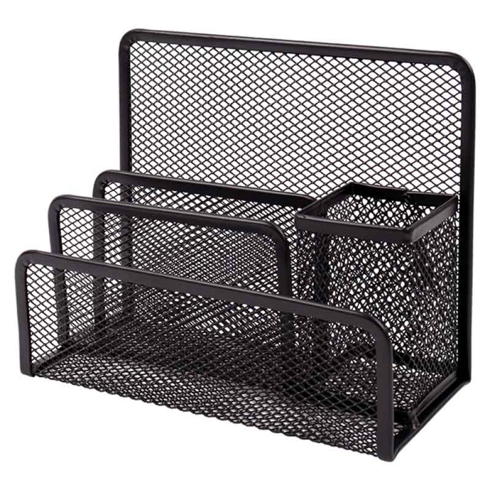 Подставка канцелярская Darvish - 4 отделения - Металлическая - Черная Подставка канцелярская Darvish - 4 отделения - Металлическая - Черная