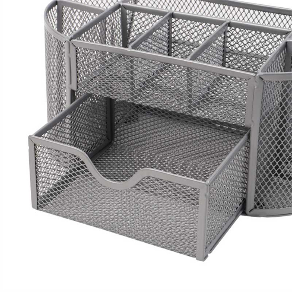 Подставка канцелярская Darvish - 9 отделений - Металлическая - Серебристая Подставка канцелярская Darvish - 9 отделений - Металлическая - Серебристая