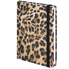 Ежедневник недатированный Brauberg Leopard с резинкой - А5 - 128 листов