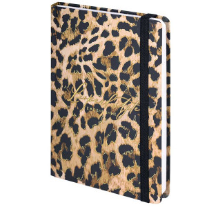 Ежедневник недатированный Brauberg Leopard с резинкой - А5 - 128 листов