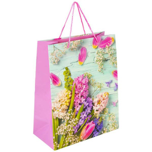 Пакет подарочный Золотая сказка Spring Flowers - 26*13*32 см