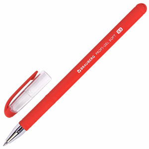 Ручка гелевая Brauberg Profi-Gel Soft - 0,5 мм - Красная