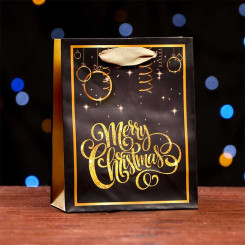 Пакет подарочный Волшебный Merry Christmas - 11,5*14,5*6 см