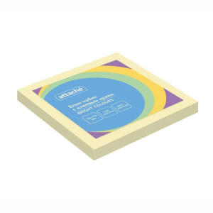 Липкий блок Attache Bright colours - 76*76 мм - 100 листов - Желтый