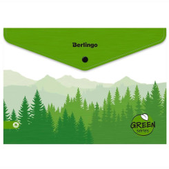 Папка-конверт на кнопке Berlingo Green Series - 180 мкм - А4