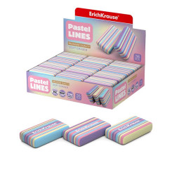 Ластик ErichKrause Pastel Lines - 44,3*25*10 мм - Ассорти