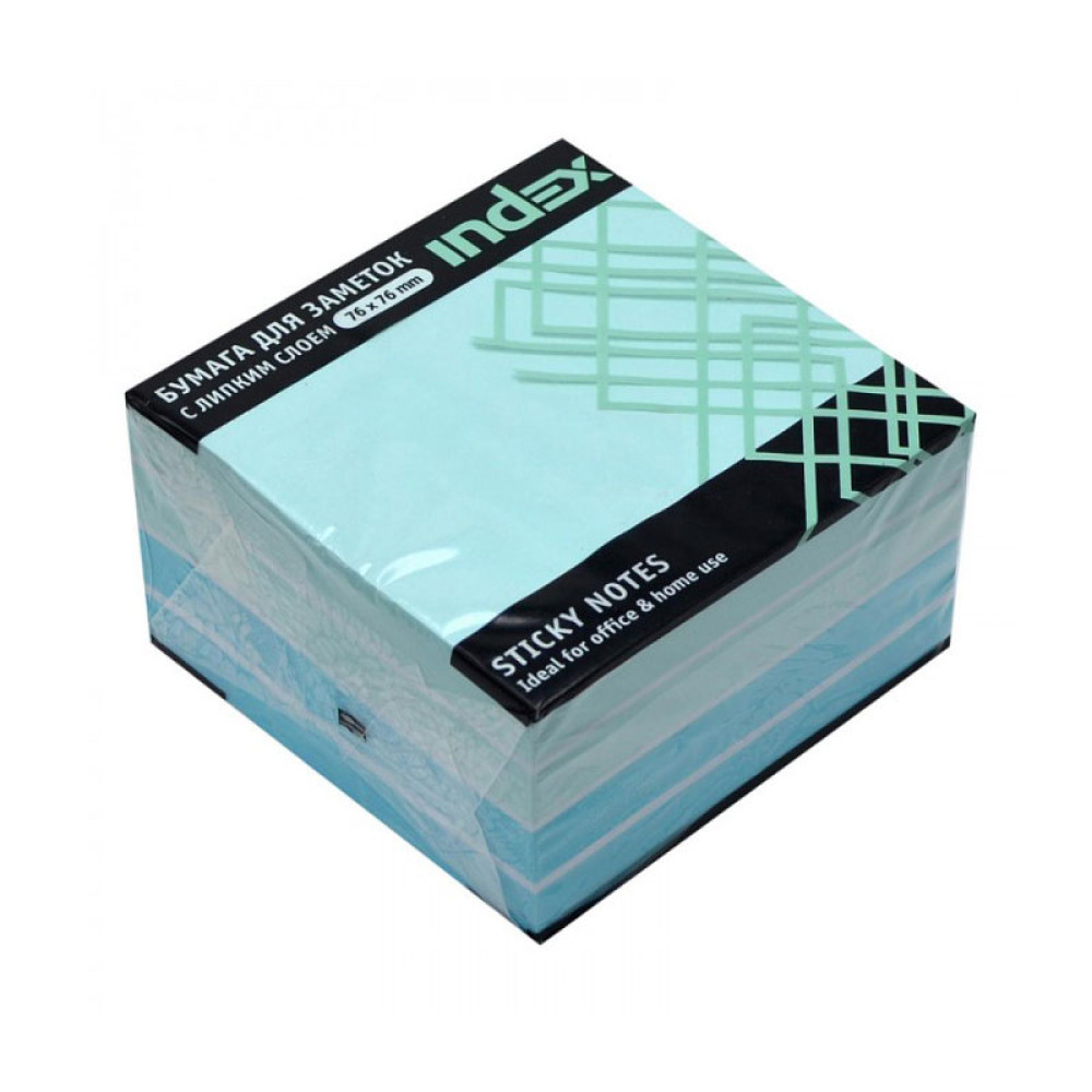 Липкий блок Index - 76*76 мм - 450 листов - Голубая пастель Липкий блок Index - 76*76 мм - 450 листов - Голубая пастель