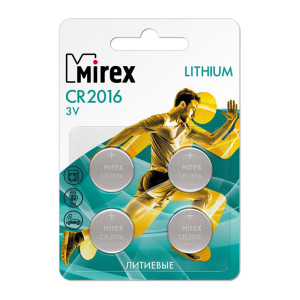 Батарейка литиевая Mirex - CR2016 - 3В - 1 штука