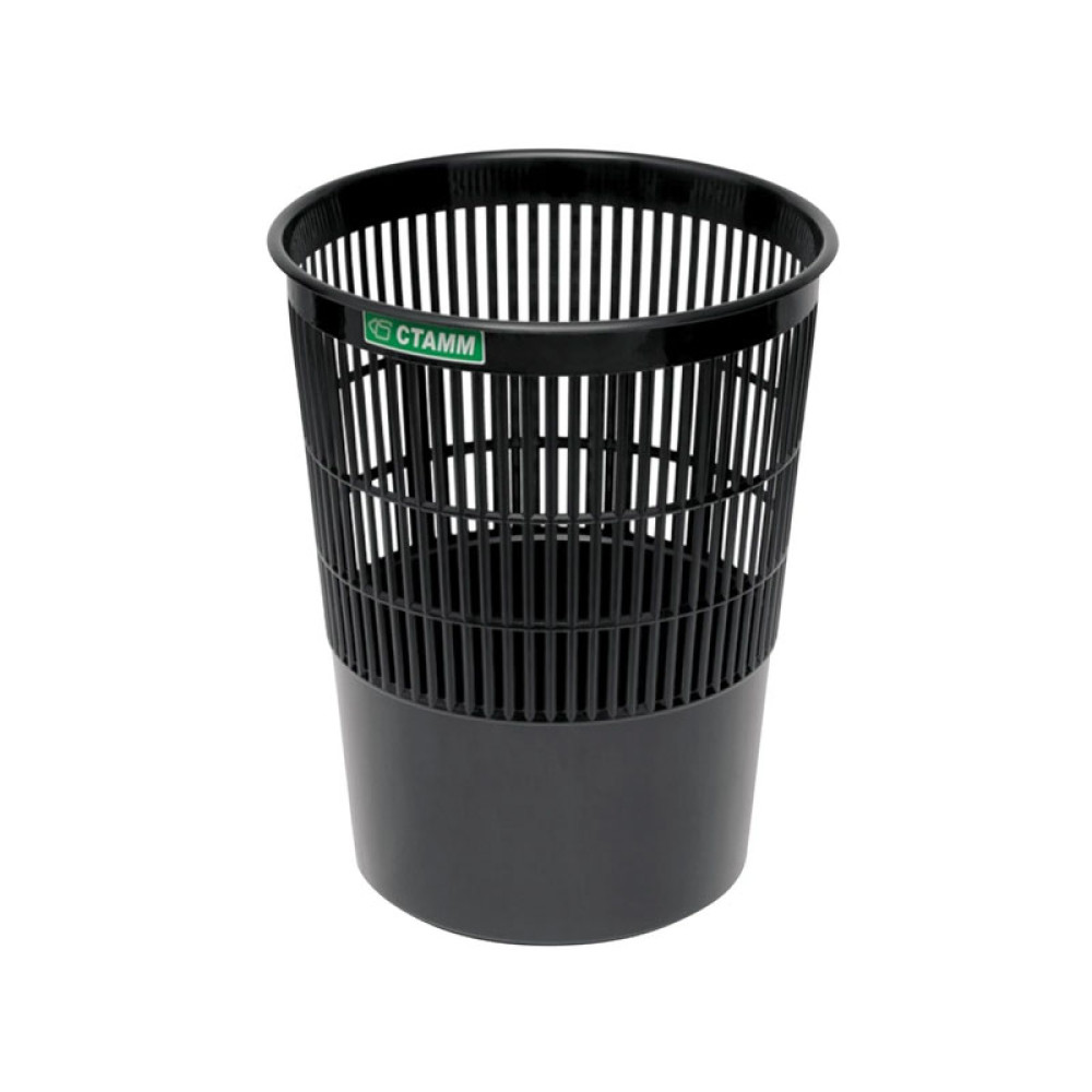Корзина для бумаг Стамм - Сетчатая - 14 л - Черная Корзина для бумаг Стамм - Сетчатая - 14 л - Черная