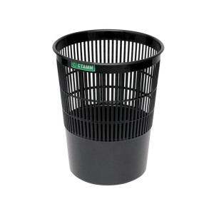 Корзина для бумаг Стамм - Сетчатая - 14 л - Черная