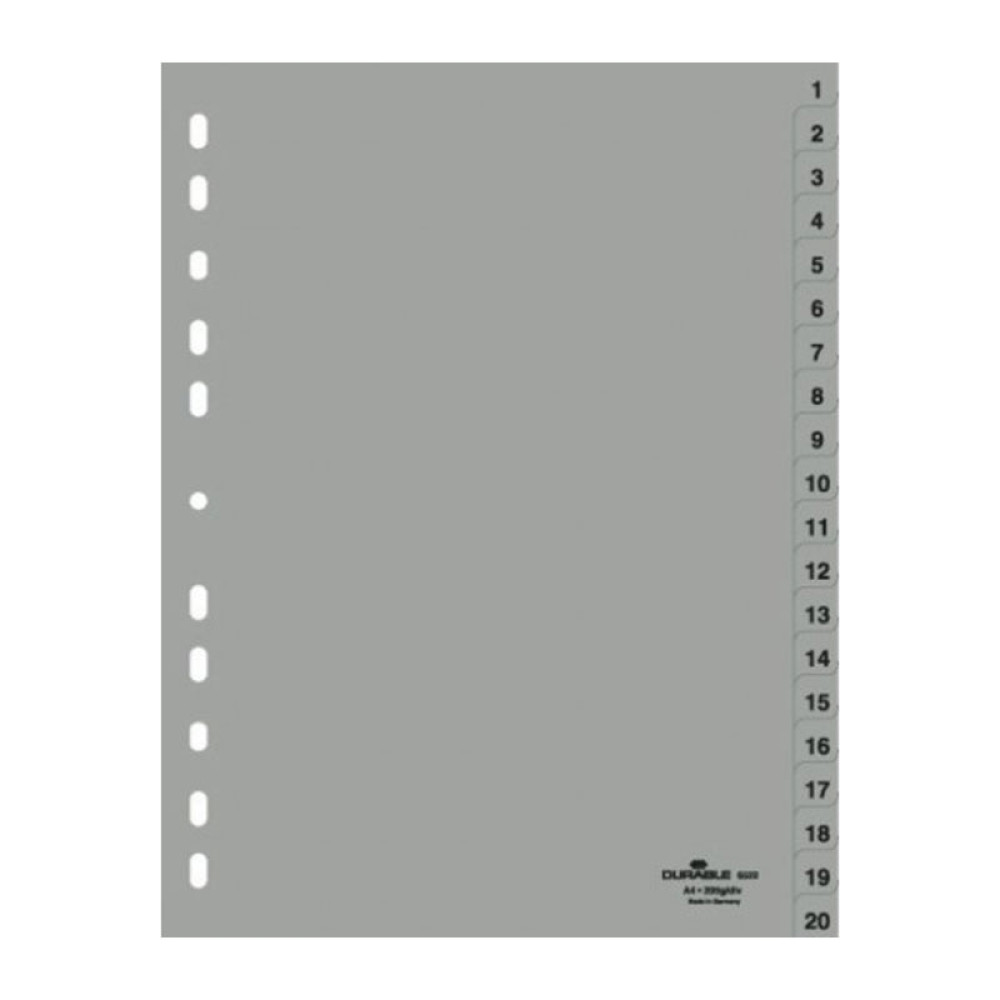 Разделитель индексный Durable А4 - Пластиковый Разделитель индексный Durable А4 - Пластиковый
