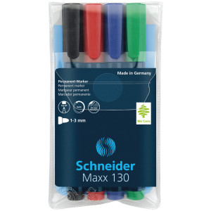 Набор перманентных маркеров Schneider Maxx 130 - 4 цвета -1-3 мм