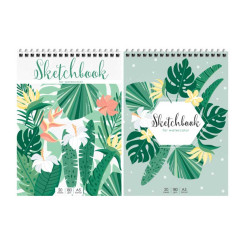 Скетчбук-блокнот для акварели ArtSpace Tropical plants - На спирали - А5 - 20 листов