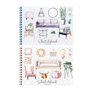 Скетчбук-блокнот для акварели ArtSpace Watercolor designe - А5 - На спирали - 20 листов