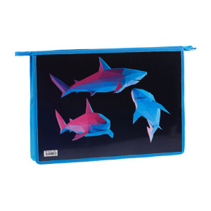 Папка для тетрадей ArtSpace Sharks - 1 отделение - А4 - На молнии