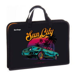 Папка Berlingo Sun City с ручками - Пластик - А4 - На молнии