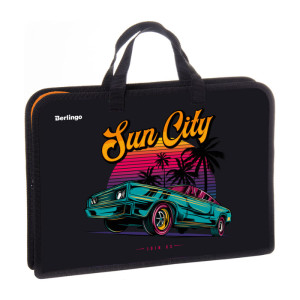 Папка Berlingo Sun City с ручками - Пластик - А4 - На молнии