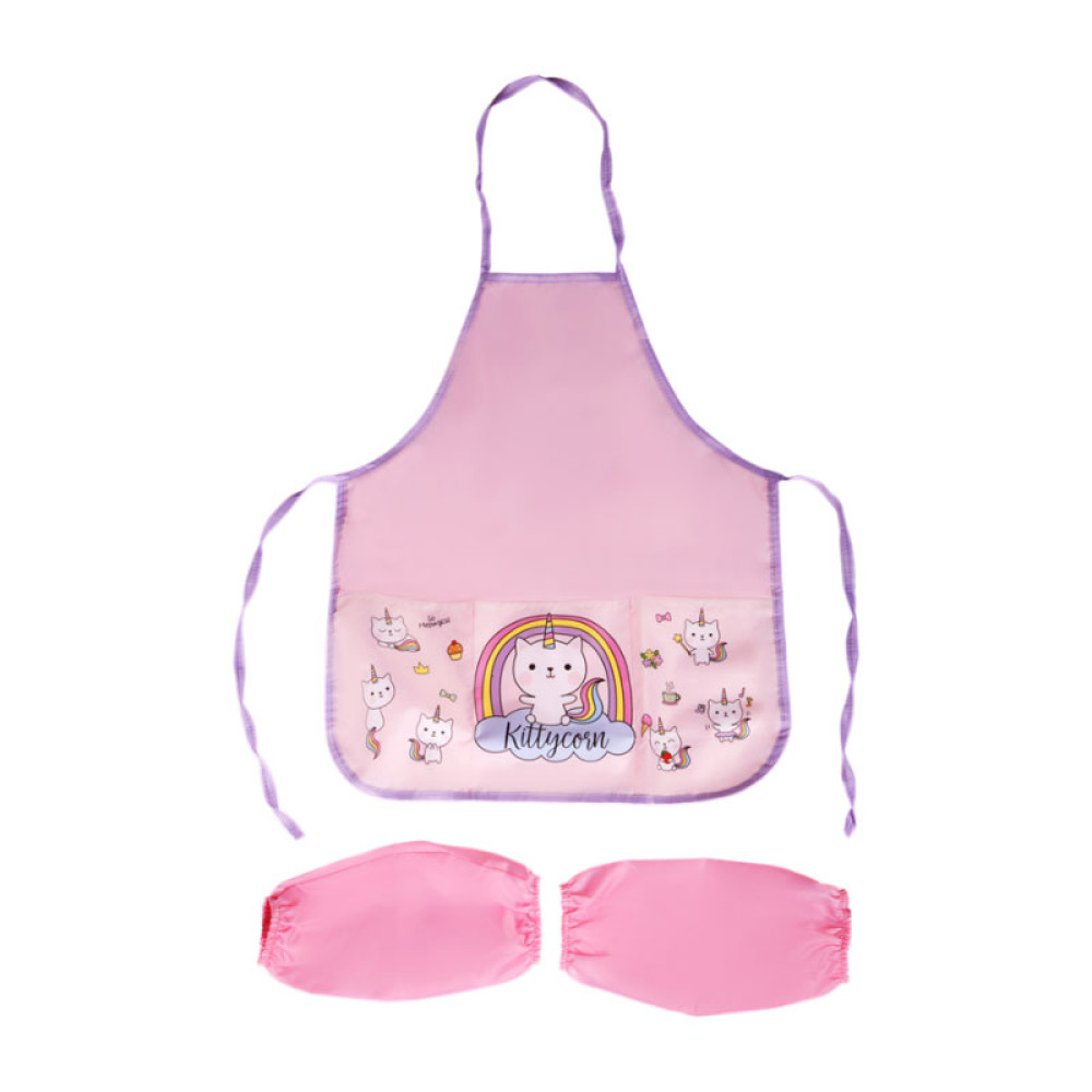 Фартук с нарукавниками ArtSpace KittyCorn - 53,5*44,5 мм - С карманами - Розовый Фартук с нарукавниками ArtSpace KittyCorn - 53,5*44,5 мм - С карманами - Розовый
