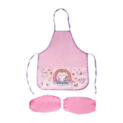 Фартук с нарукавниками ArtSpace KittyCorn - 53,5*44,5 мм - С карманами - Розовый Фартук с нарукавниками ArtSpace KittyCorn - 53,5*44,5 мм - С карманами - Розовый