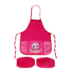 Фартук с нарукавниками ArtSpace Panda - 53,5*44,5 мм - С карманами - Малиновый Фартук с нарукавниками ArtSpace Panda - 53,5*44,5 мм - С карманами - Малиновый