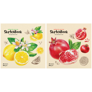 Скетчбук для акварели ArtSpace Fruits - На склейке - 20 листов