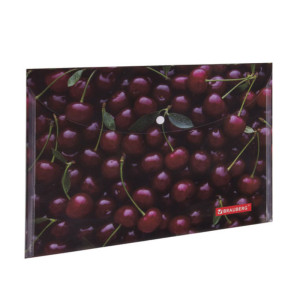 Папка-конверт на кнопке Brauberg Cherry - А4 - 160 мкм