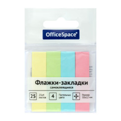 Закладки клейкие бумажные OfficeSpace - 50*12 мм - 4*25 л