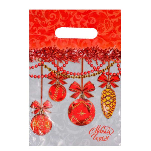 Пакет с прорезной ручкой Бантики - 20*30 см