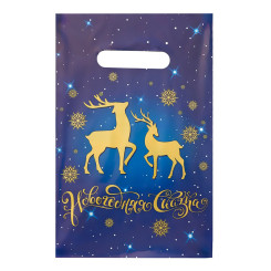 Пакет с прорезной ручкой Новогодняя сказка - 20*30 см