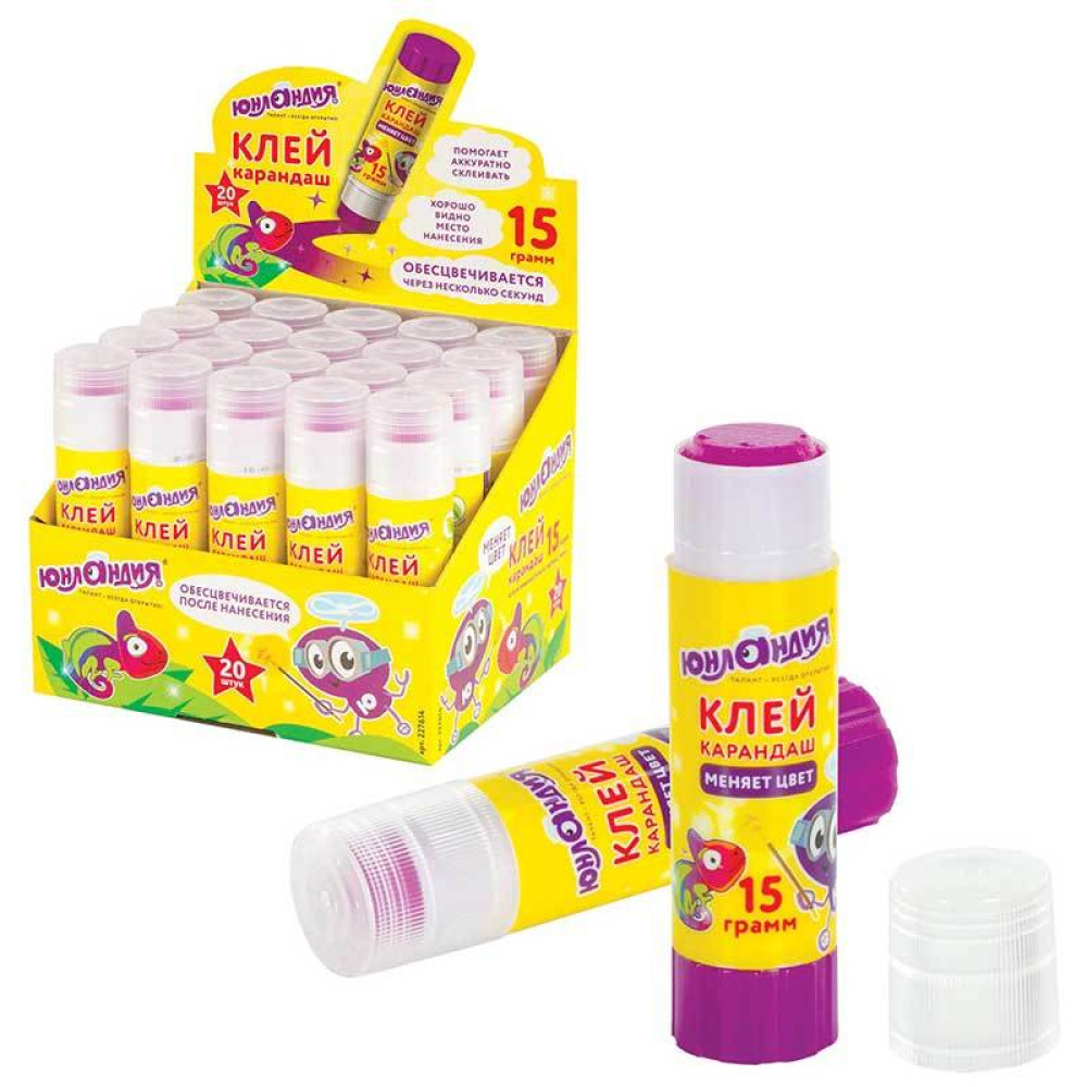 Клей-карандаш обесцвечивающийся Юнландия - 15 г Клей-карандаш обесцвечивающийся Юнландия - 15 г